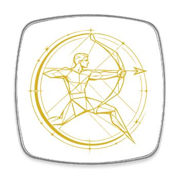 Sagittarius Zodiac Sign – Goal & Freedom - Square fridge magnet - white - Front