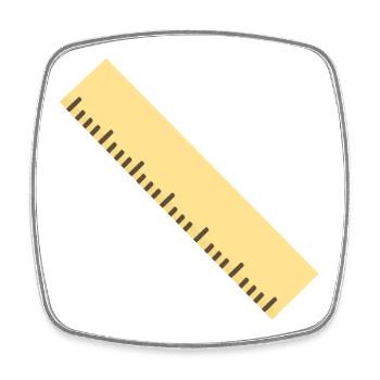 Diagonallineal-Linienkunst - Viereckiger Kühlschrankmagnet - Weiß - Vorne