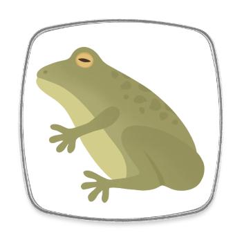 Smaragdfrosch-Silhouette in erdigen Tönen - Viereckiger Kühlschrankmagnet - Weiß - Vorne
