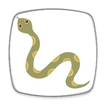 Illustration de serpent à motif olive - Magnet carré - blanc - Devant