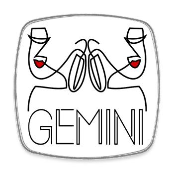 Geburtstags-Gemini-Frauen - Viereckiger Kühlschrankmagnet - Weiß - Vorne