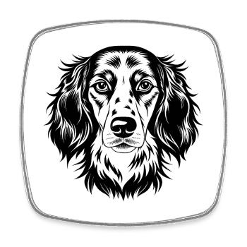 Setter anglais - Magnet carré - blanc - Devant