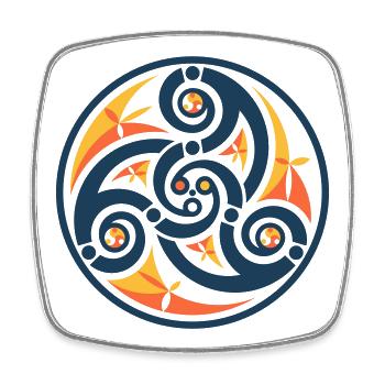 Blue Breton Triskell - Square fridge magnet - white - Front
