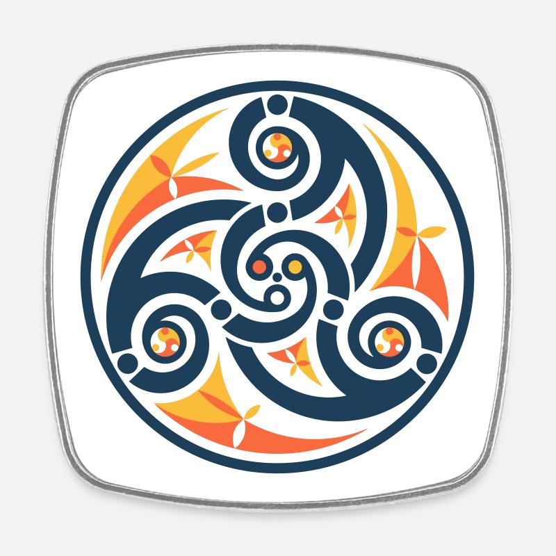 Triskell breton bleu - Magnet carré - blanc