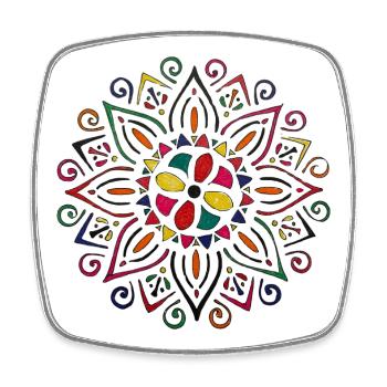 Mandala Farbenspiel- Martina Eßer - Square fridge magnet - white - Front
