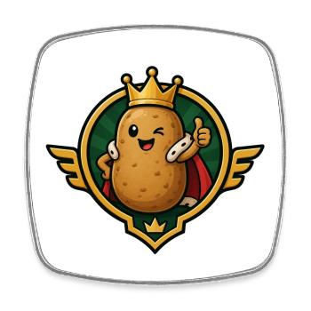 Royal potato heroes - Square fridge magnet - white - Front