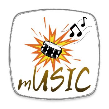 Music is Life - Square fridge magnet - white - Front