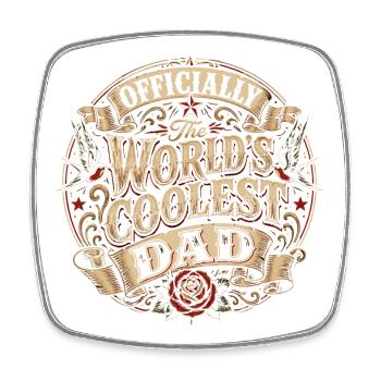Officially the Coolest Dad in the World - Square fridge magnet - white - Front
