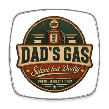 Papa Gaz - Silencieux mais Redoutable Vintage - Magnet carré - blanc - Devant