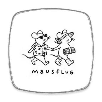Mausflug - Viereckiger Kühlschrankmagnet - Weiß - Vorne
