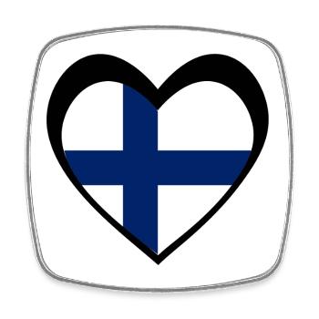 Suomi Musta Sydän – Rakkaus Suomeen - Magnet carré - blanc - Devant