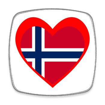 Norge Hjerte – Kjærlighet til Norge - Square fridge magnet - white - Front
