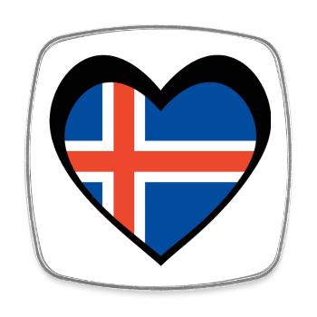 Ísland Svart Hjarta – Ást til Íslands - Viereckiger Kühlschrankmagnet - Weiß - Vorne
