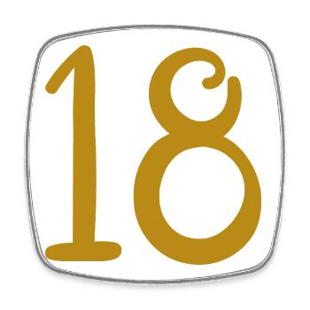 18 - Square fridge magnet - white - Front