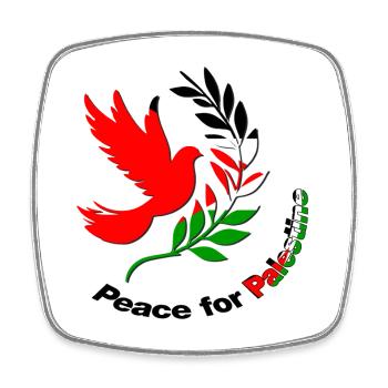 Peace for Palestine - Square fridge magnet - white - Front