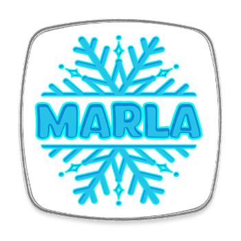 Vorname Marla - Viereckiger Kühlschrankmagnet - Weiß - Vorne