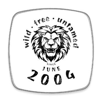 22. Geburtstag Wild, free & untamed since 06/2004 - Square fridge magnet - white - Front