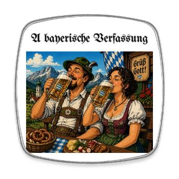 A_bayerische_Verfassung - Viereckiger Kühlschrankmagnet - Weiß - Vorne