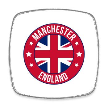 Manchester Flag Roundel Emblem - Square fridge magnet - white - Front