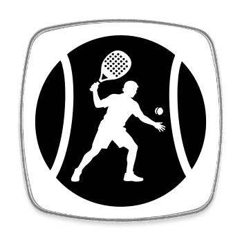 Padel - Magnet carré - blanc - Devant