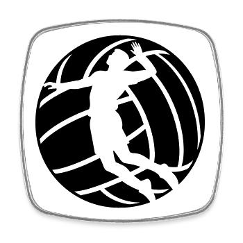 Volleyball - Viereckiger Kühlschrankmagnet - Weiß - Vorne