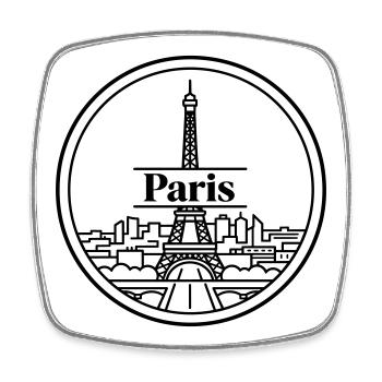 Paris - Viereckiger Kühlschrankmagnet - Weiß - Vorne