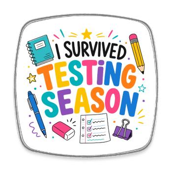 I survived the exam phase School Humor - Square fridge magnet - white - Front