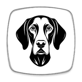 Pointer à poil court allemand - Magnet carré - blanc - Devant
