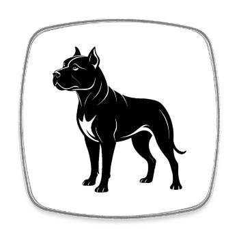 Chien - Magnet carré - blanc - Devant