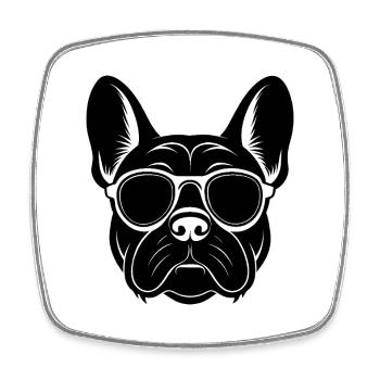 French Bulldog - Square fridge magnet - white - Front