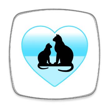 feline - Square fridge magnet - white - Front