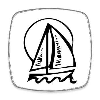 Voile - Magnet carré - blanc - Devant