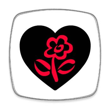 Fleur - Magnet carré - blanc - Devant
