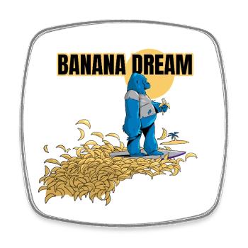 Banana Dream Surf - Square fridge magnet - white - Front
