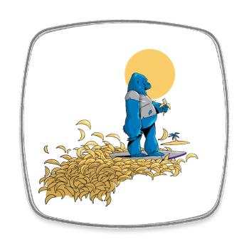 Banana Dream (without text) - Square fridge magnet - white - Front