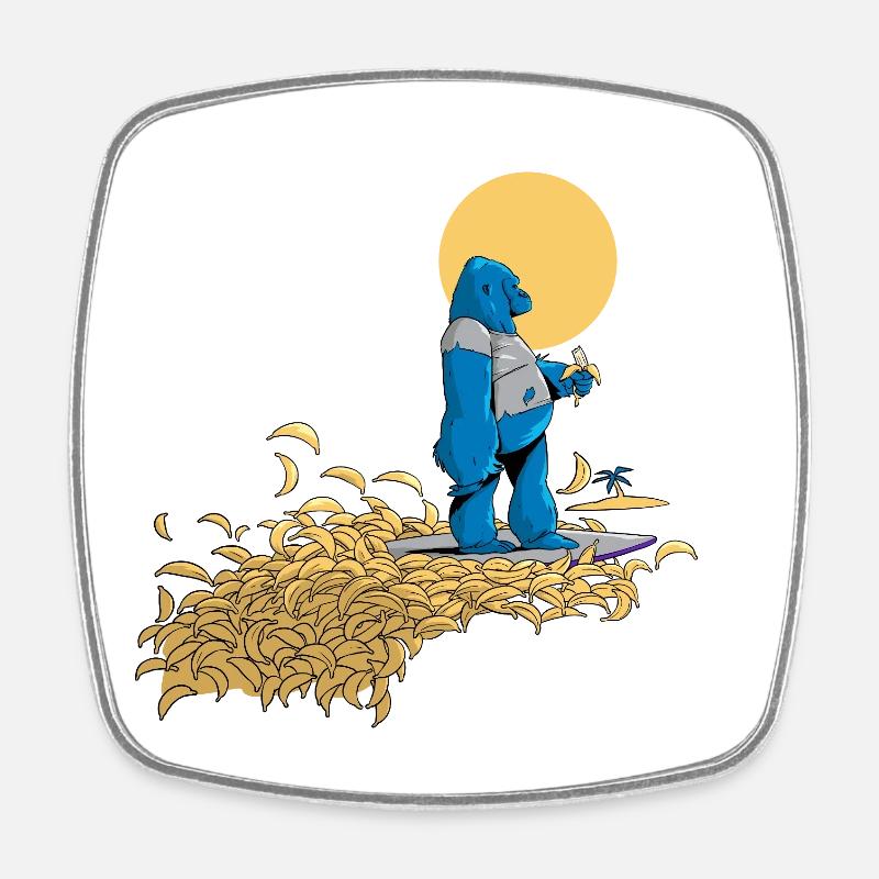 Banana Dream (without text) - Square fridge magnet - white