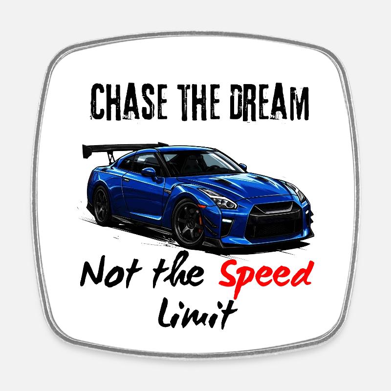 Built For Speed - Square fridge magnet - white