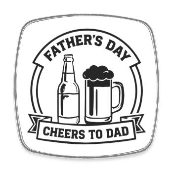FATHER'S DAY CHEERS TO DAD Emblem für Väter - Viereckiger Kühlschrankmagnet - Weiß - Vorne
