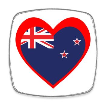 Ngākau Whero Aotearoa - Magnet carré - blanc - Devant