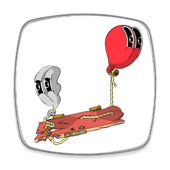 FLOATING - Square fridge magnet - white - Front