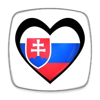 Čierne Srdce Slovensko - Magnet carré - blanc - Devant