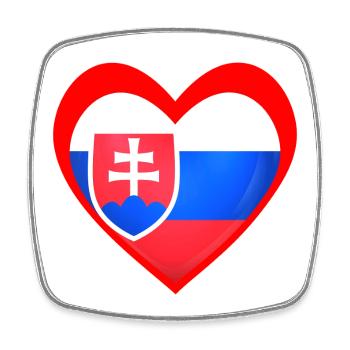 Červené Srdce Slovensko - Viereckiger Kühlschrankmagnet - Weiß - Vorne