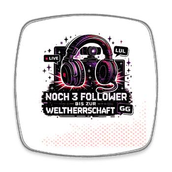 Streamer Geschenk lustiges Gaming Motiv Content Cr - Viereckiger Kühlschrankmagnet - Weiß - Vorne