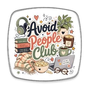 Introverted humor: Calm instead of people - Square fridge magnet - white - Front