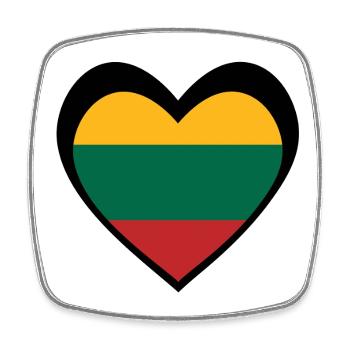 Juoda Širdis Lietuva - Square fridge magnet - white - Front