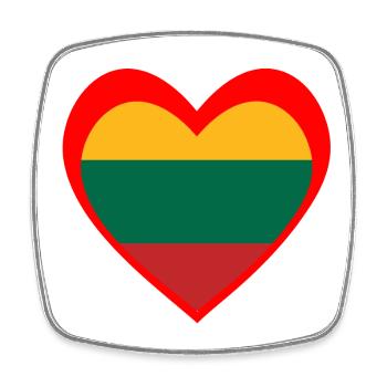 Raudona Širdis Lietuva - Square fridge magnet - white - Front