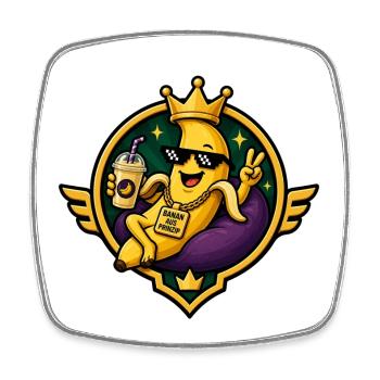 Königliche Banane mit Swag - Viereckiger Kühlschrankmagnet - Weiß - Vorne