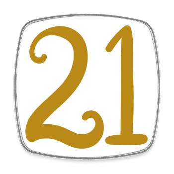 21 - Square fridge magnet - white - Front