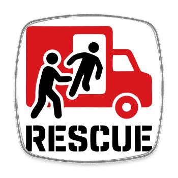 Rescue Rettungsdienst Einsatz - Viereckiger Kühlschrankmagnet - Weiß - Vorne