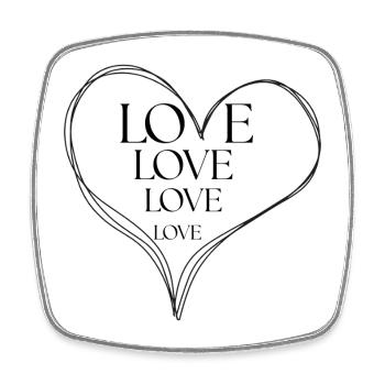 Line Heart Sketch - Square fridge magnet - white - Front
